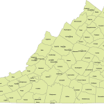 Virginia Vector County Map