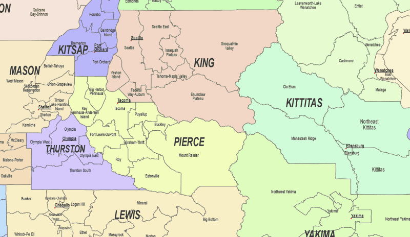 Washington County and Communities Map