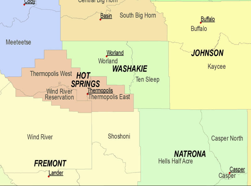 Wyoming County and Communities Map