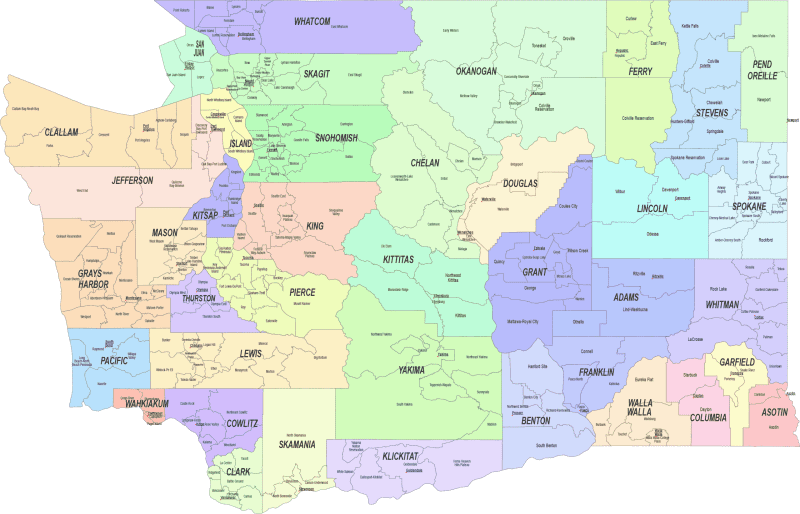 Washington County and Communities Map