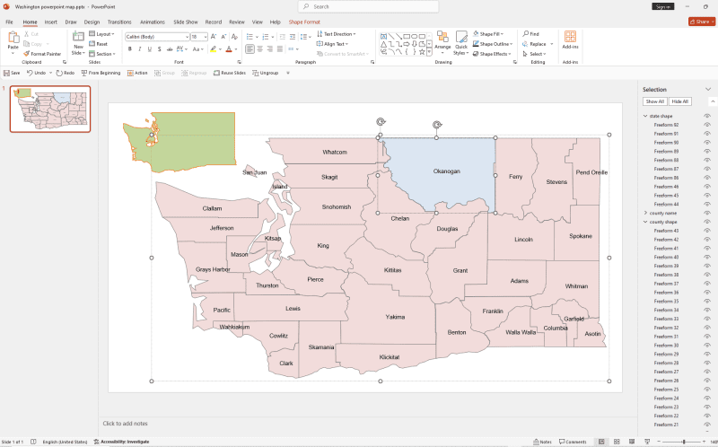 Washington PowerPoint Map