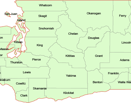 Washington Vector County Map