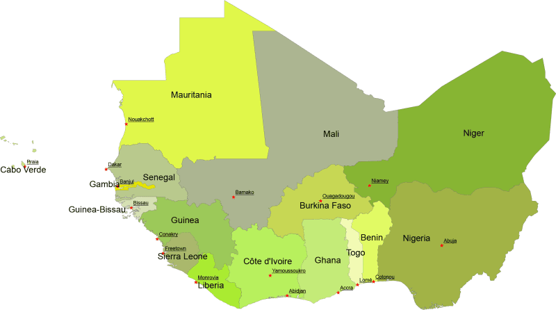 West Africa Digital Map