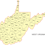 West Virginia Vector County Map