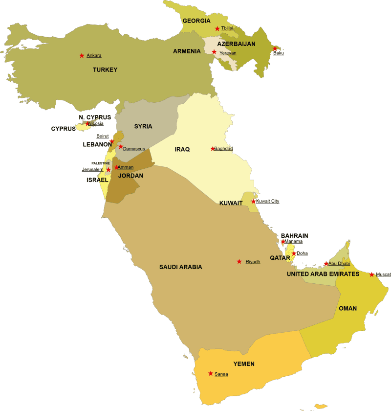 Western Asia Digital Map