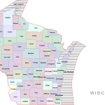 Wisconsin Colored County Map