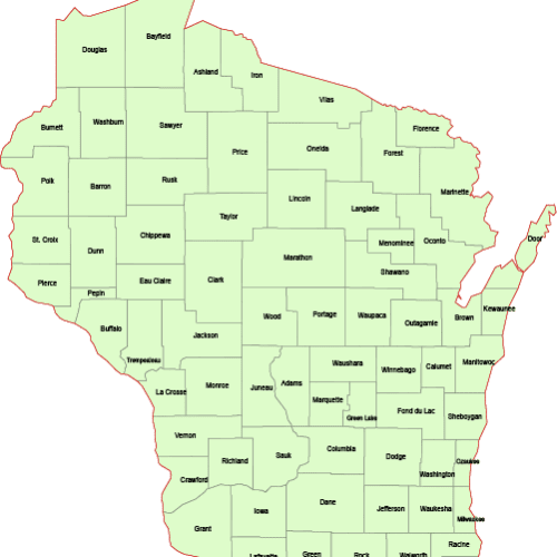 Wisconsin County Vector Map