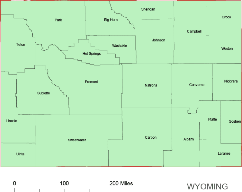 Wyoming County Vector Map