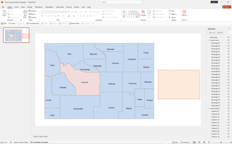 Wyoming PowerPoint Map