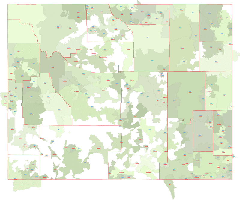 Wyoming ZIP Codes With Primary Cities