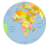 Africa Centered Vector Globe