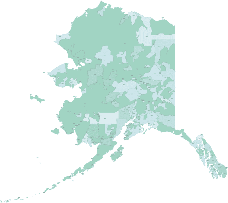 Alaska ZIP Code Map Basic
