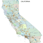 California road and city map