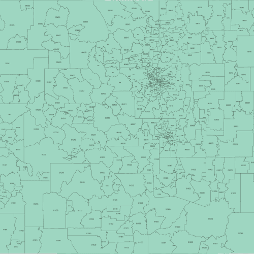 Colorado Zip Code Map Basic
