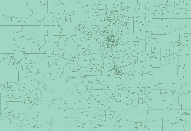 Colorado Zip Code Map Basic