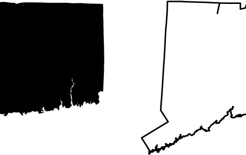 Connecticut free outline map