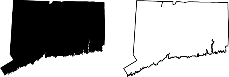 Connecticut free outline map