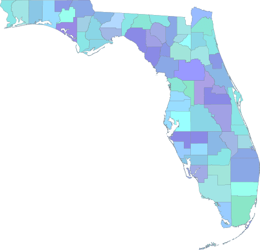 Florida counties as background