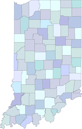 Indiana counties as background - layer