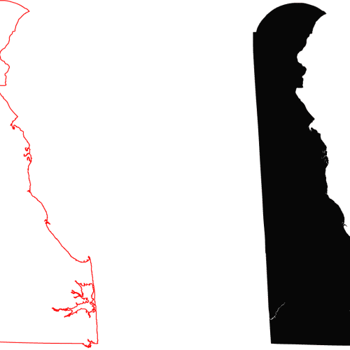 Delaware Free Contour Line Map