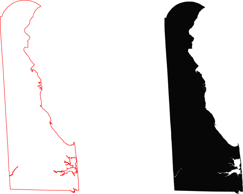 Delaware Free Contour Line Map