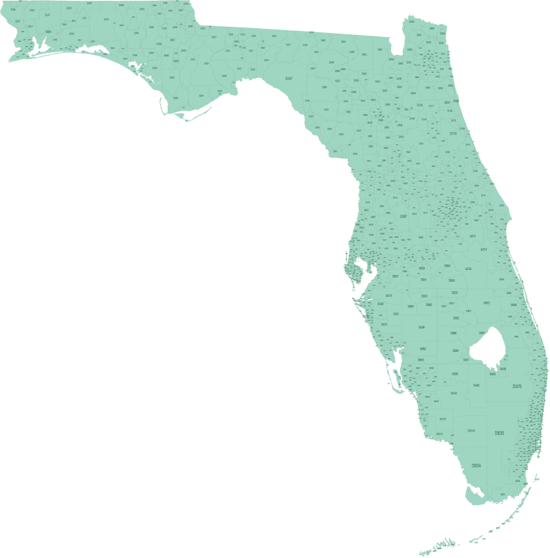 Florida ZIP Code Map Basic
