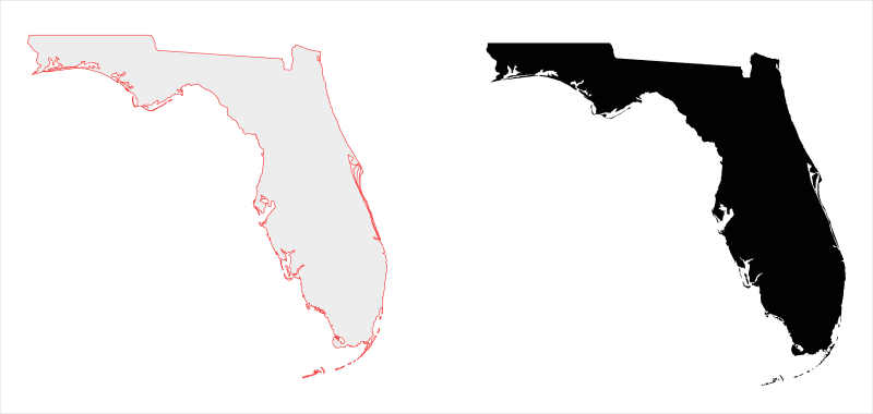 Florida free outline map