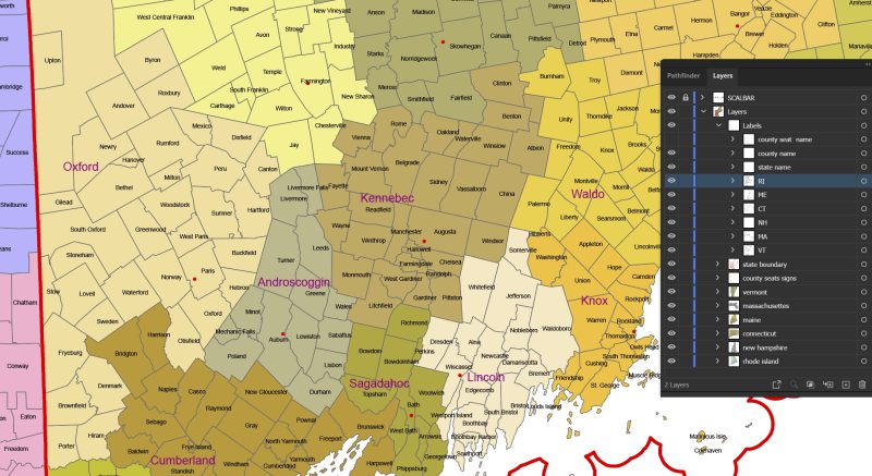 New England Communities Vector Map – Adobe Illustrator (AI) 2 Zoom in New England communities map