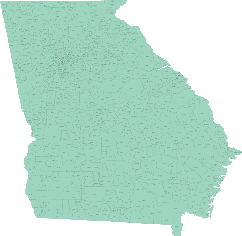 Georgia ZIP Code Map Basic