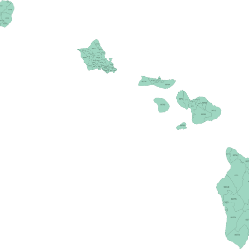 Hawaii ZIP Code Map Basic