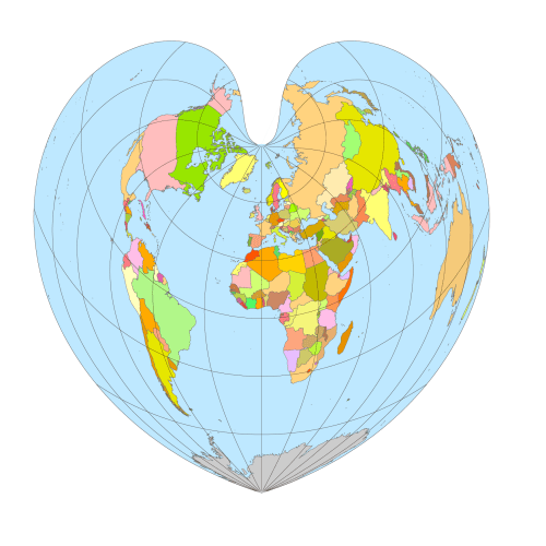 Heart Shaped World Map