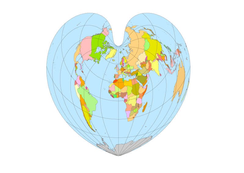 Heart Shaped World Map