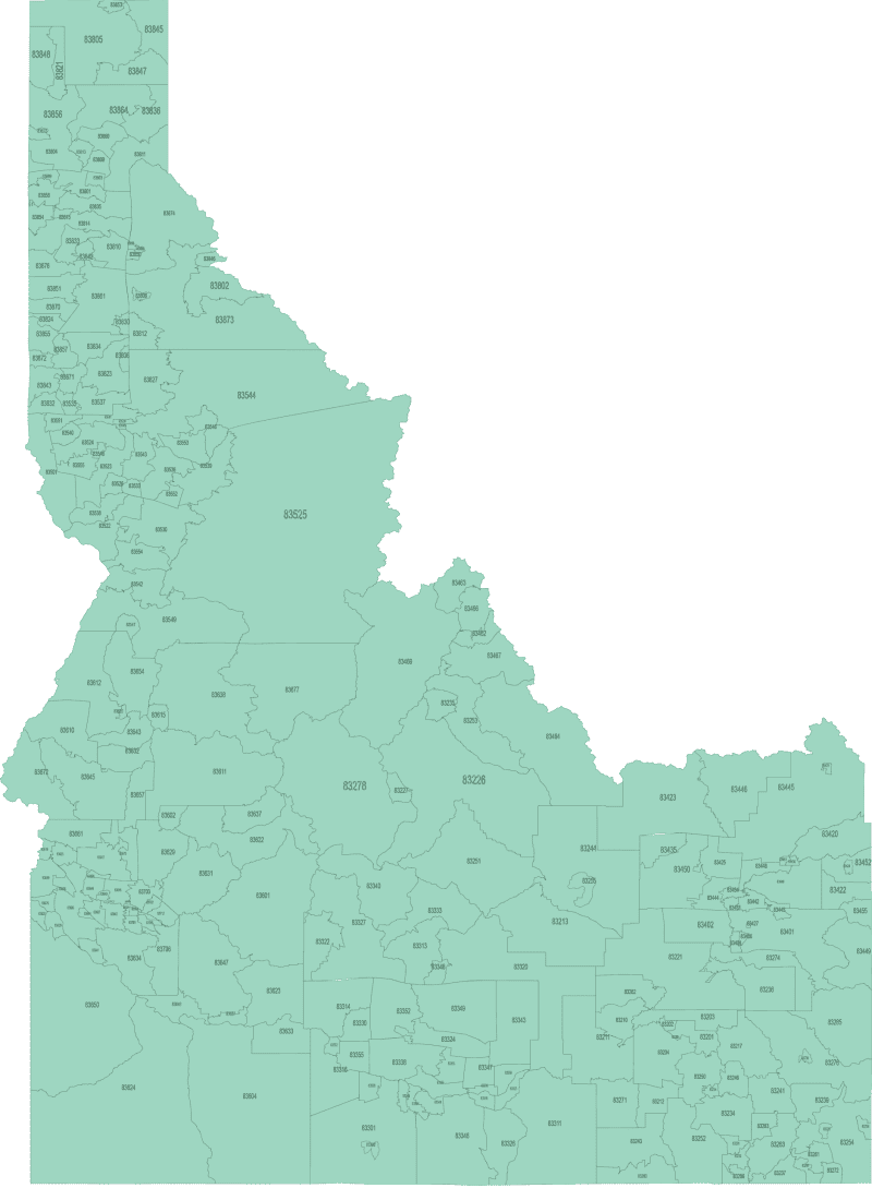 Idaho ZIP Code Map Basic