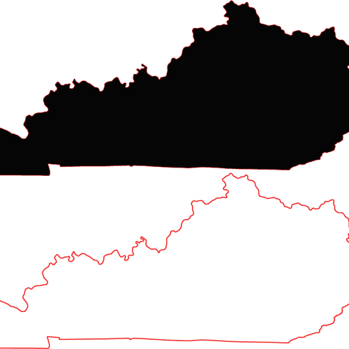 Kentucky Black Silhouette Free Map