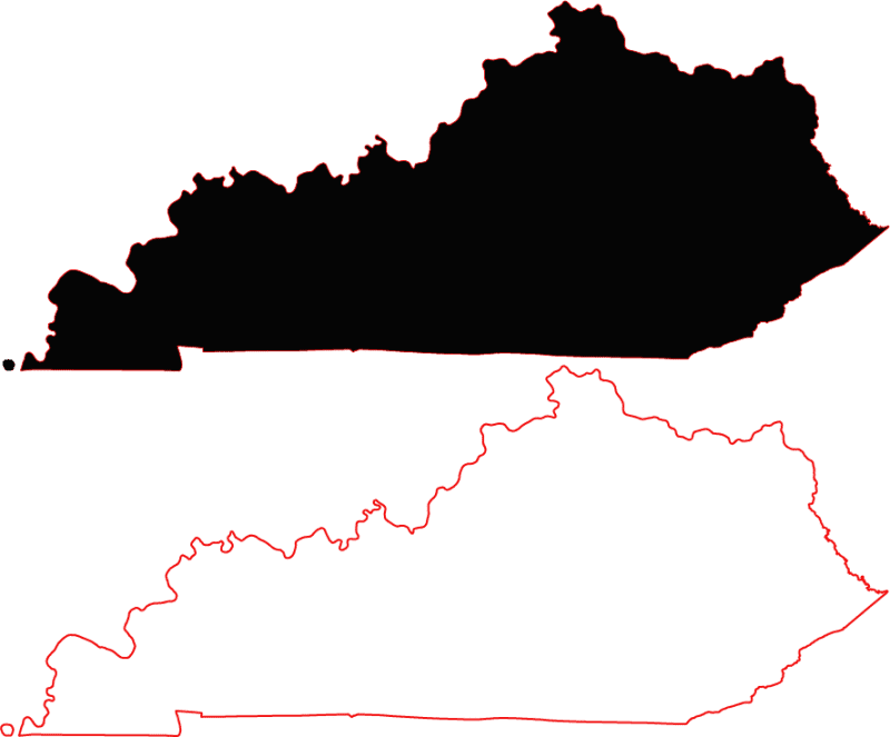 Kentucky Black Silhouette Free Map