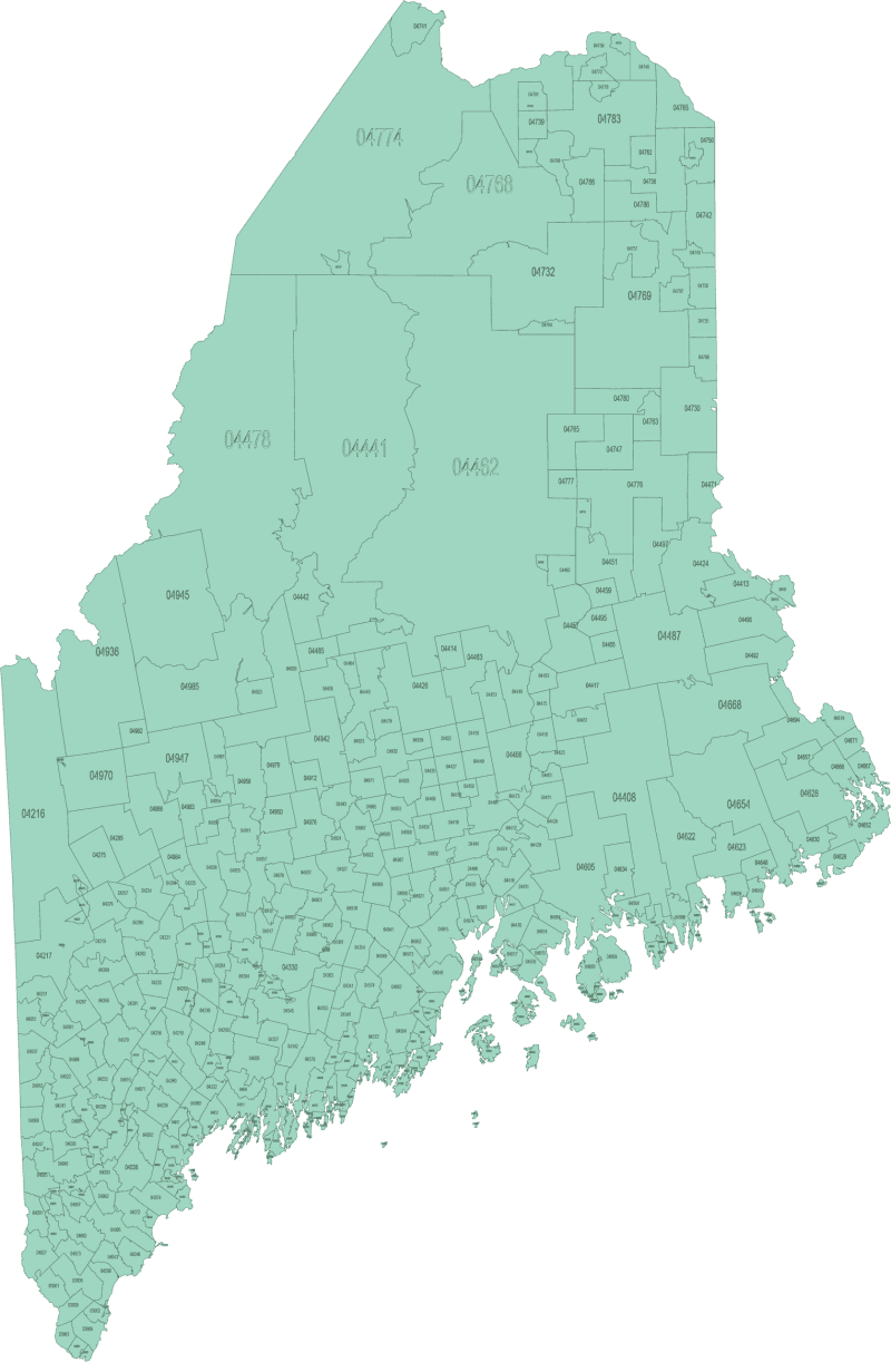 Maine ZIP Code Map Basic