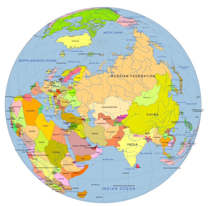 near-east-central-asia Near East And Central Asia On Globe