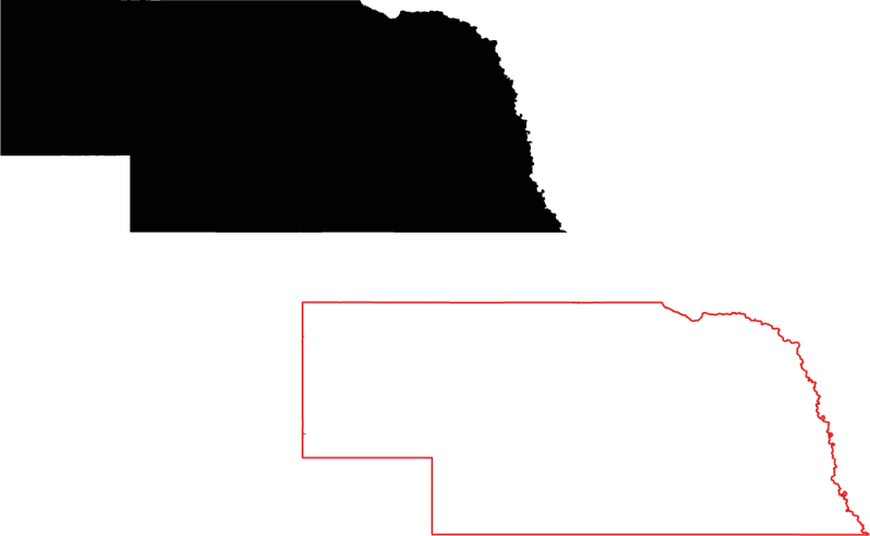 Nebraska Black Fill Map