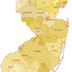 New Jersey 3-Digit ZIP Code Map with Counties