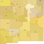 New Mexico 3-Digit ZIP Code Map with Counties
