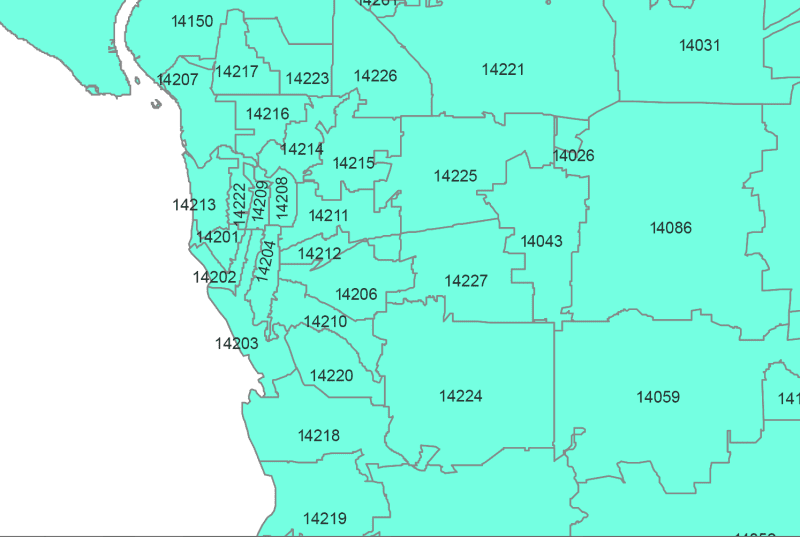 New York ZIP Code Map Basic
