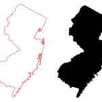 New Jersey Black Fill Map
