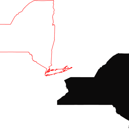 New York Black Fill Map