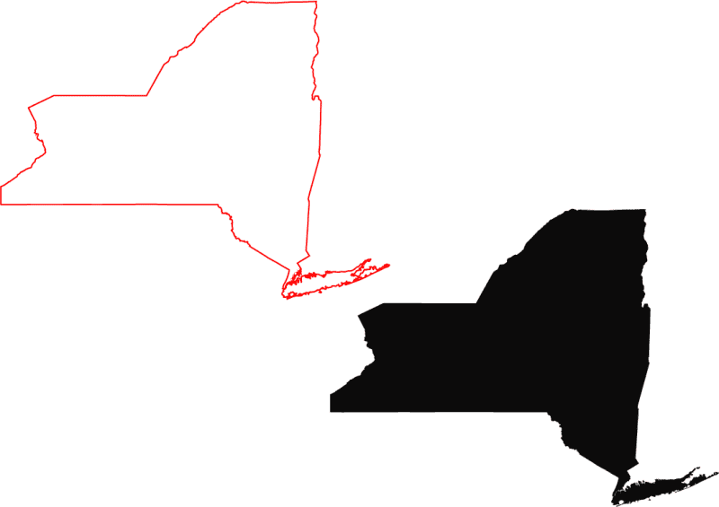 New York Black Fill Map