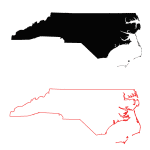North Carolina Black Fill Map