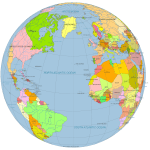 Vector Globe North America to Europe