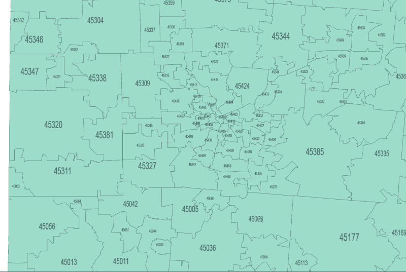 North Dakota ZIP Code Map Basic