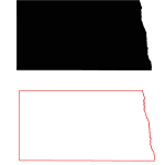 North Dakota Free Black Fill Map