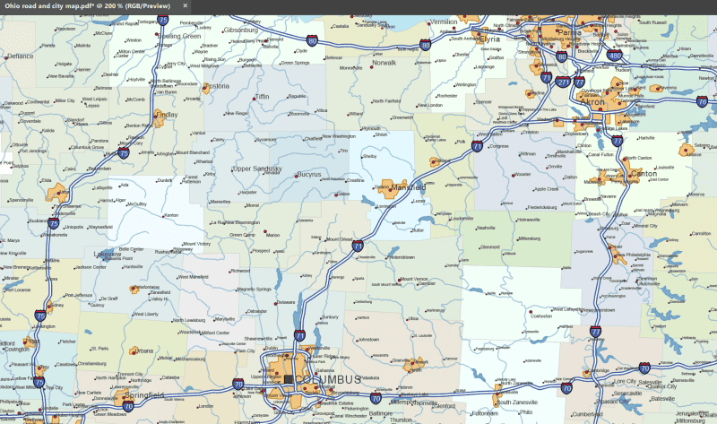 Ohio Road and City Map