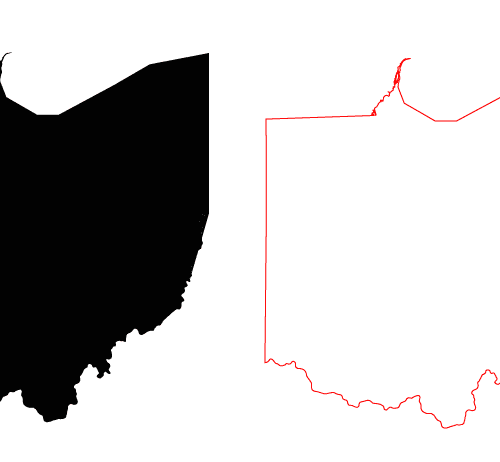 Ohio Free Black Fill Map